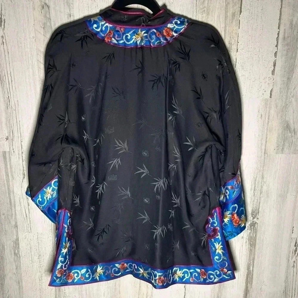 Jade Lantern‎ Vintage Jacket Floral Embroidery 100% Silk Size Small - Picture 5 of 6